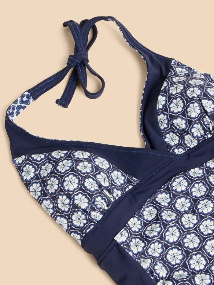 Women Sunshine Reversible Halter Neck Swimsuit Navy Multi White Stuff Swimwear Women Sunshine Reversible Halter Neck Swimsuit Navy Multi White Stuff Swimwear