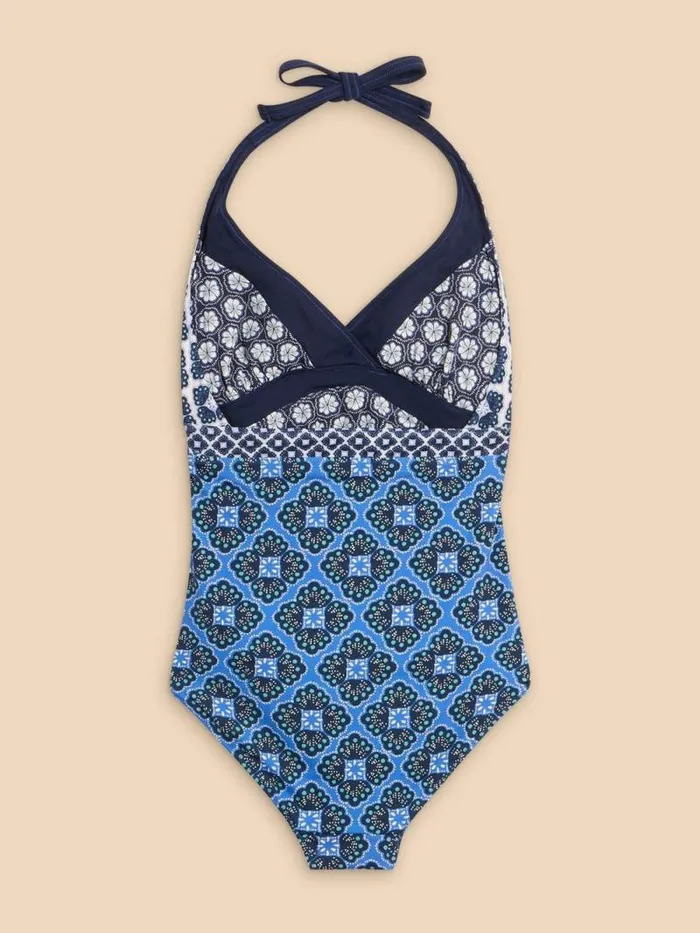 Women Sunshine Reversible Halter Neck Swimsuit Navy Multi White Stuff Swimwear Women Sunshine Reversible Halter Neck Swimsuit Navy Multi White Stuff Swimwear