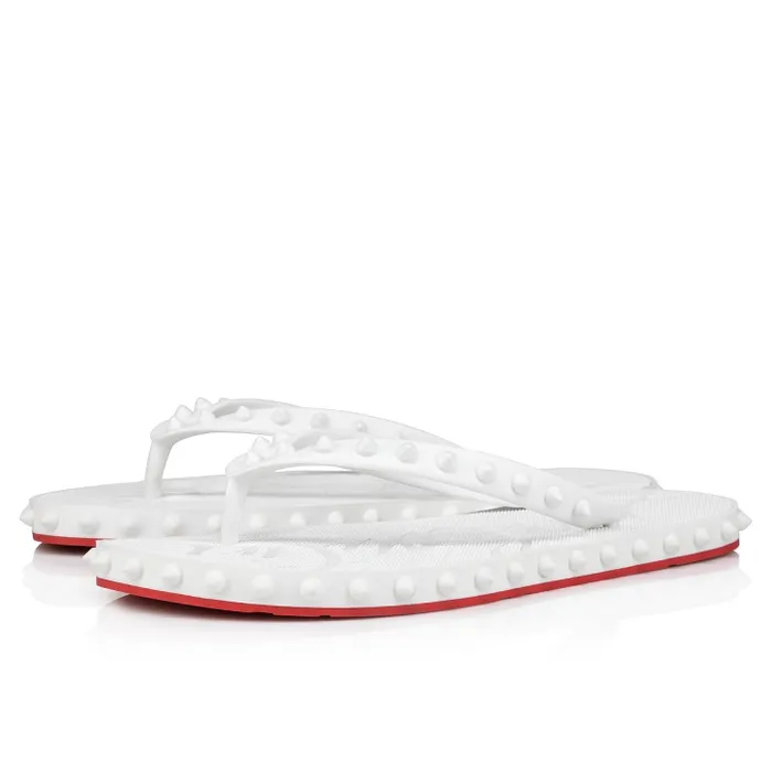Women Super Loubi Flip Flipflops 8211 Rubber 8211 Bianco Christian Louboutin Flats and Loafers