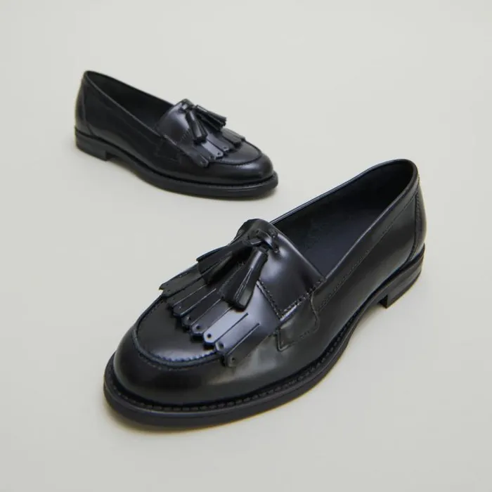 Women Tassel Loafers Black JONAK Loafers