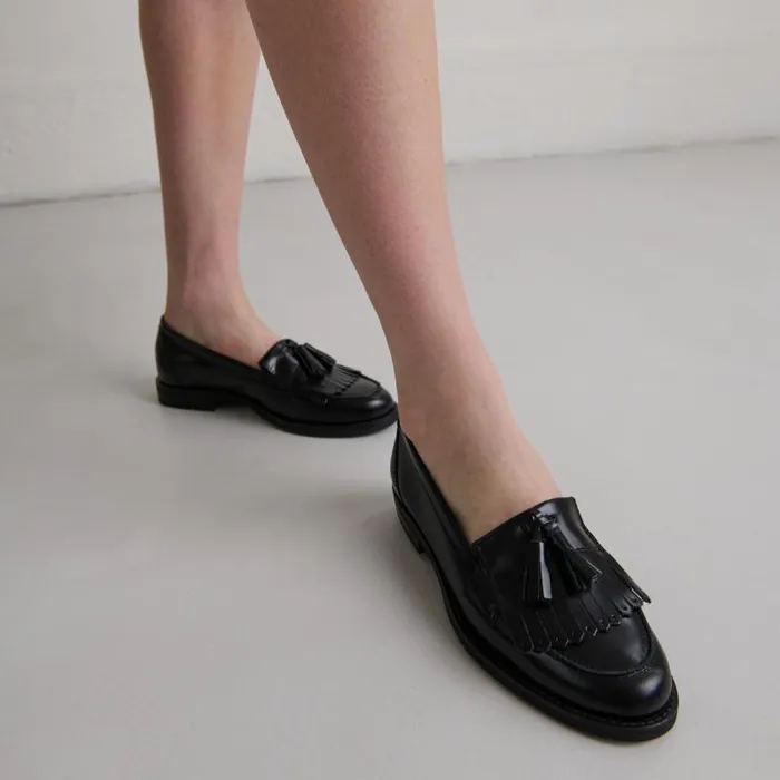 Women Tassel Loafers Black JONAK Loafers
