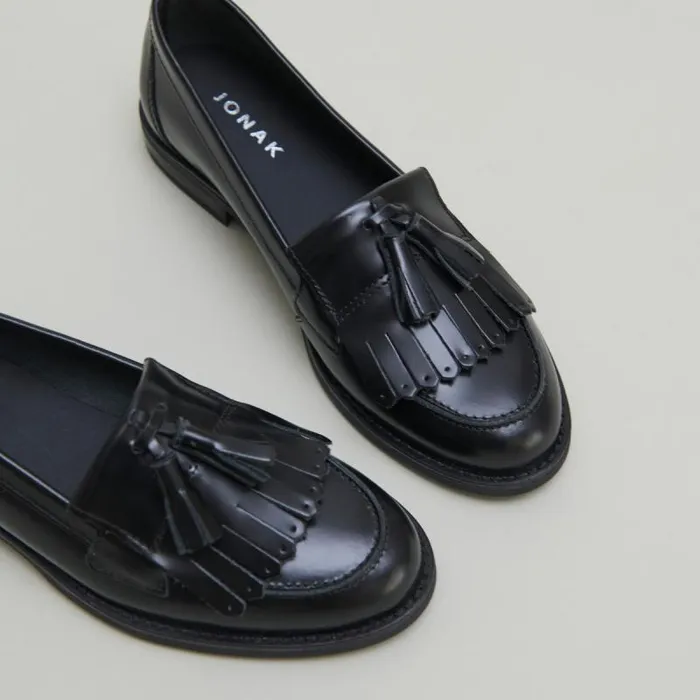 Women Tassel Loafers Black JONAK Loafers