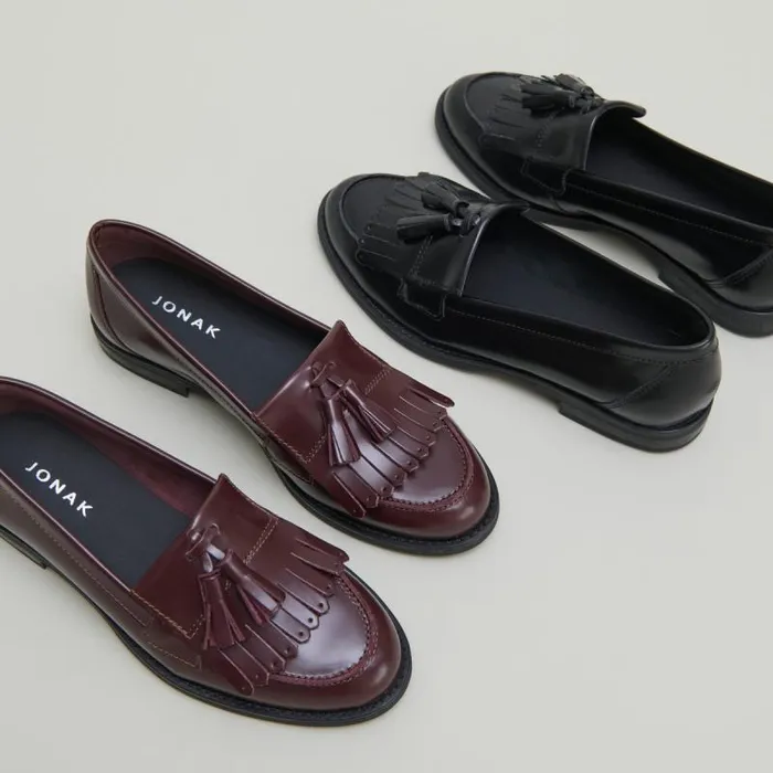 Women Tassel Loafers Black JONAK Loafers