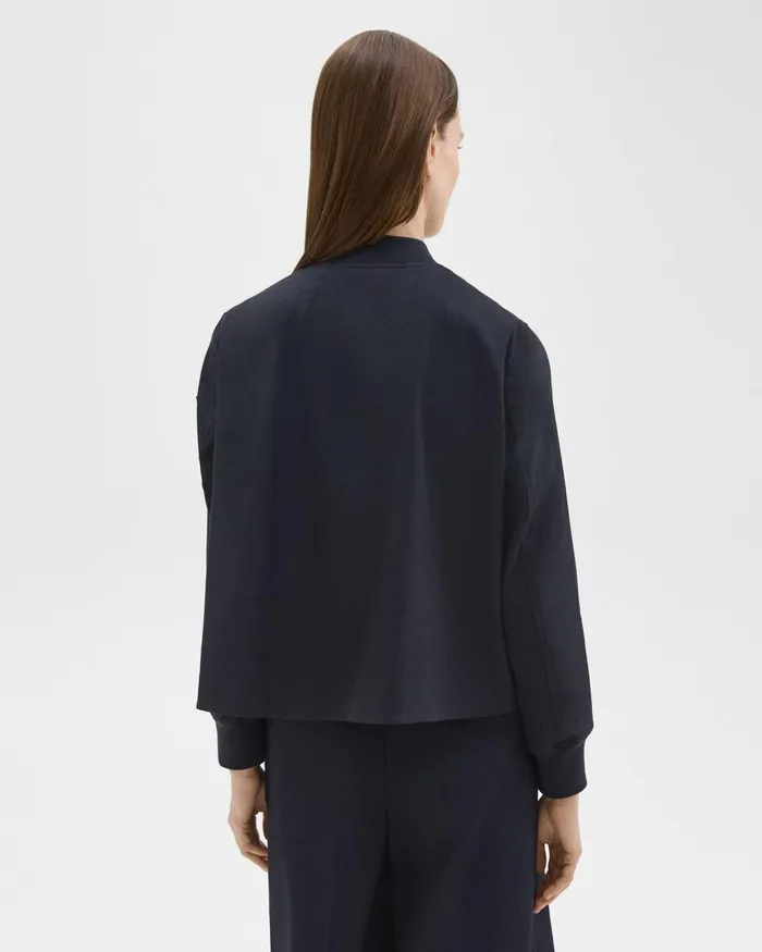 Women Theory Blazers Jackets ALine Flight Jacket In Good Linen Concord