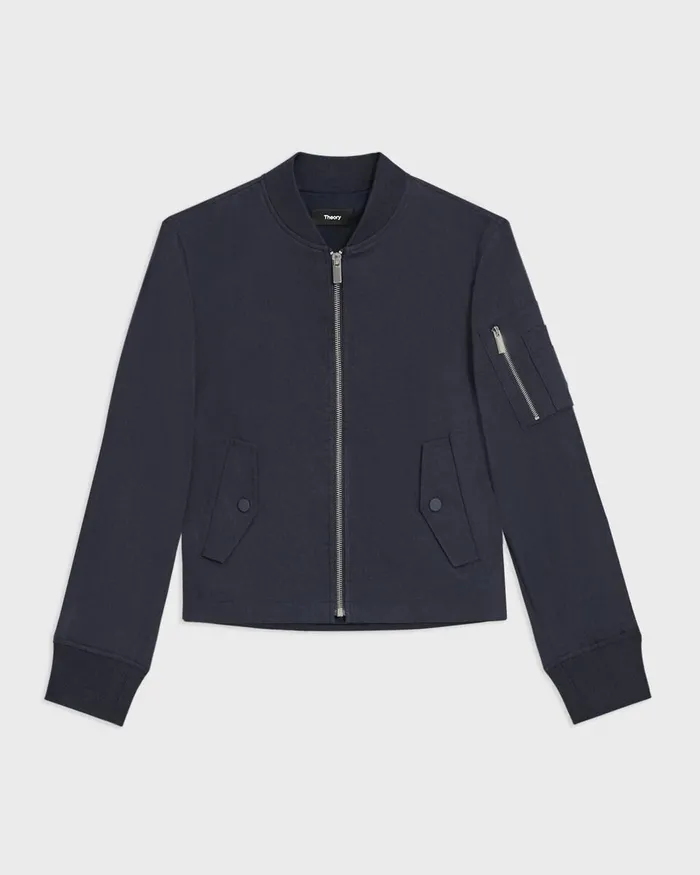 Women Theory Blazers Jackets ALine Flight Jacket In Good Linen Concord