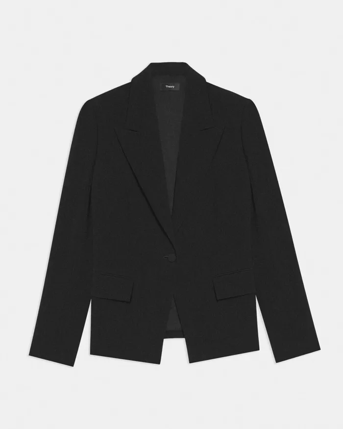 Women Theory Blazers Jackets Angled Blazer In Admiral Crepe Black