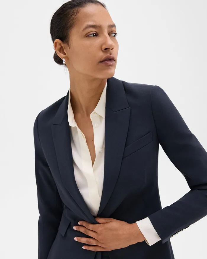 Women Theory Blazers Jackets Etiennette Blazer In Good Wool Nocturne Navy