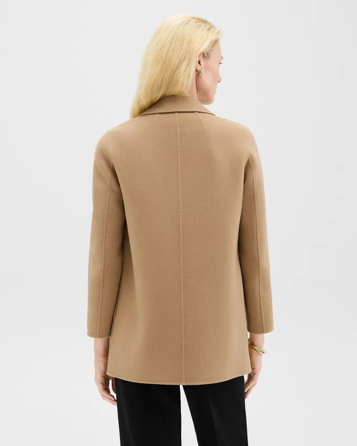Women Theory Outerwear Clairene Jacket In DoubleFace WoolCashmere New Camel