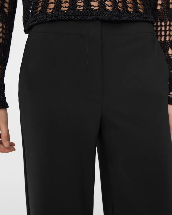 Women Theory Pants Cropped WideLeg Pant In Precision Ponte Black