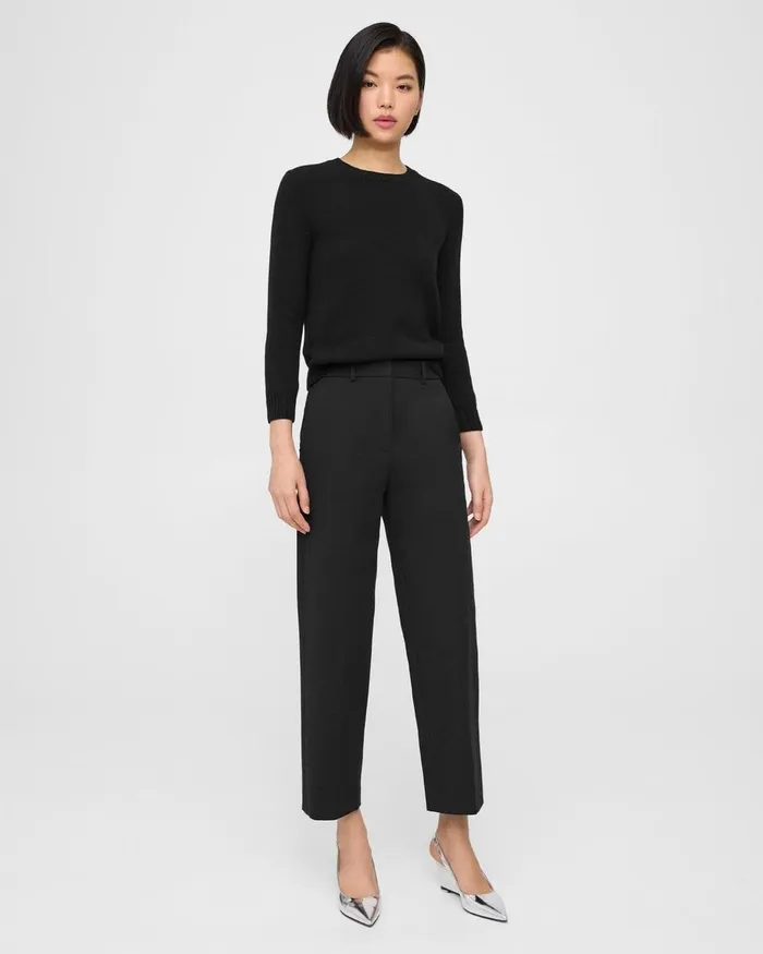 Women Theory Pants HighWaist StraightLeg Pant In Neoteric Twill Black