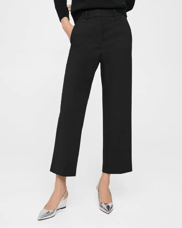 Women Theory Pants HighWaist StraightLeg Pant In Neoteric Twill Black