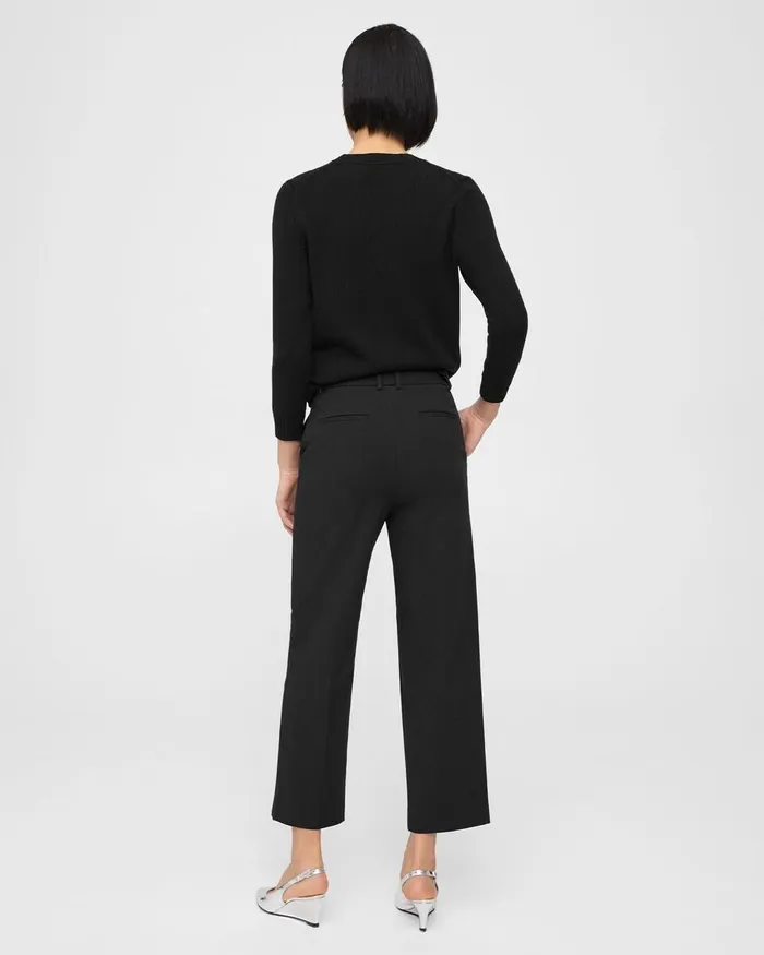 Women Theory Pants HighWaist StraightLeg Pant In Neoteric Twill Black