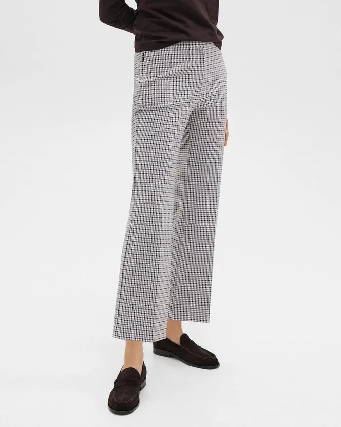 Women Theory Pants Kick Pant In Stretch Houndstooth Knit Cinder Multi