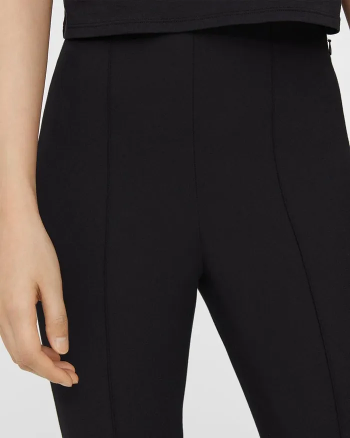 Women Theory Pants Pintucked Slim Pant In Stretch Cotton Black
