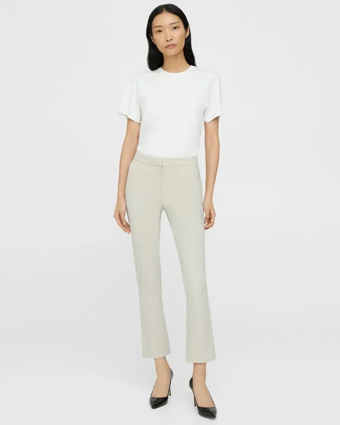 Women Theory Pants Slim Kick Pant In Precision Ponte Putty