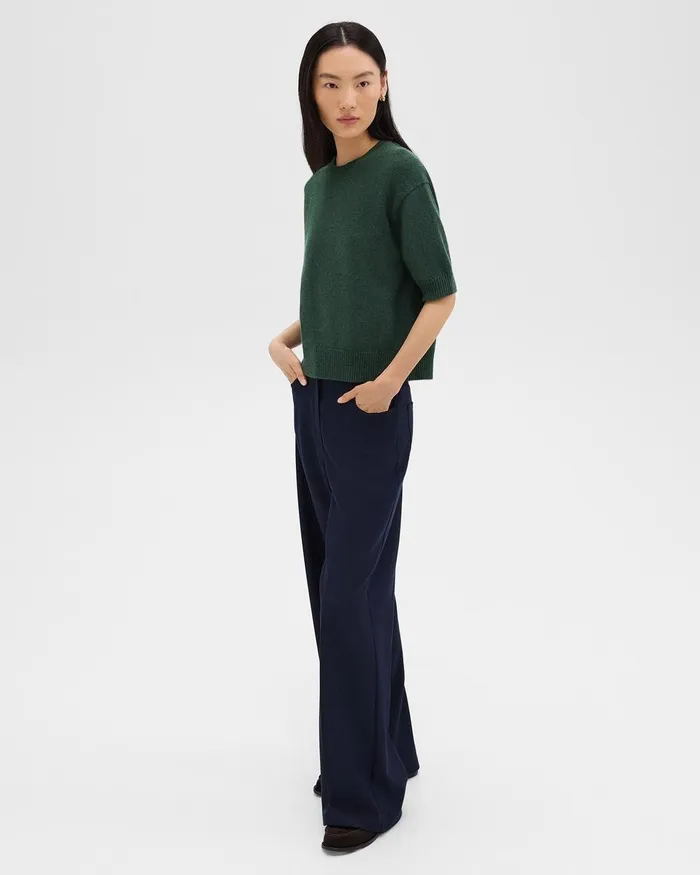 Women Theory Pants StraightLeg 5Pocket Pant In Stretch Flannel Dark Navy