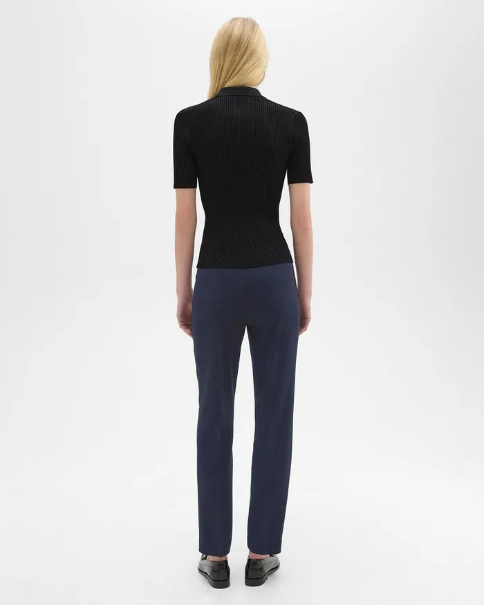 Women Theory Pants Treeca Full Length Pant In Admiral Crepe Nocturne Navy