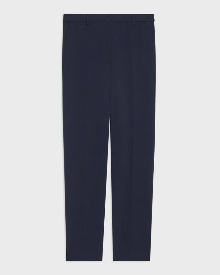 Women Theory Pants Treeca Full Length Pant In Admiral Crepe Nocturne Navy