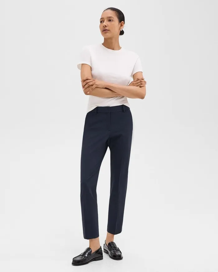 Women Theory Pants Treeca Pant In Good Wool Nocturne Navy