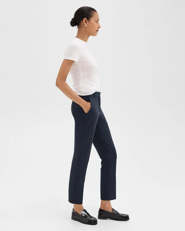 Women Theory Pants Treeca Pant In Good Wool Nocturne Navy