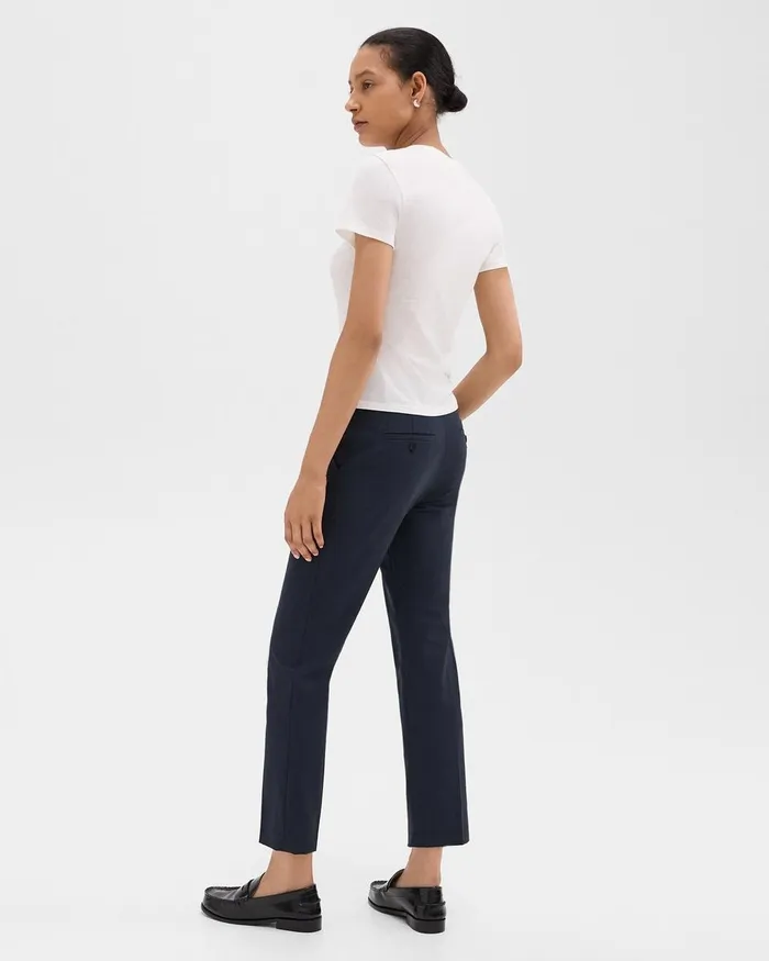 Women Theory Pants Treeca Pant In Good Wool Nocturne Navy