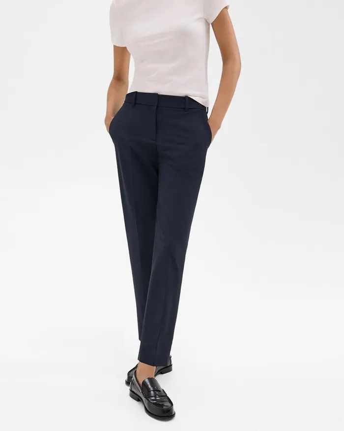 Women Theory Pants Treeca Pant In Good Wool Nocturne Navy