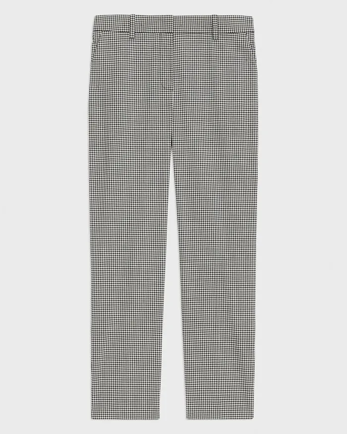 Women Theory Pants Treeca Pant In Plaid Stretch Wool Black Multi