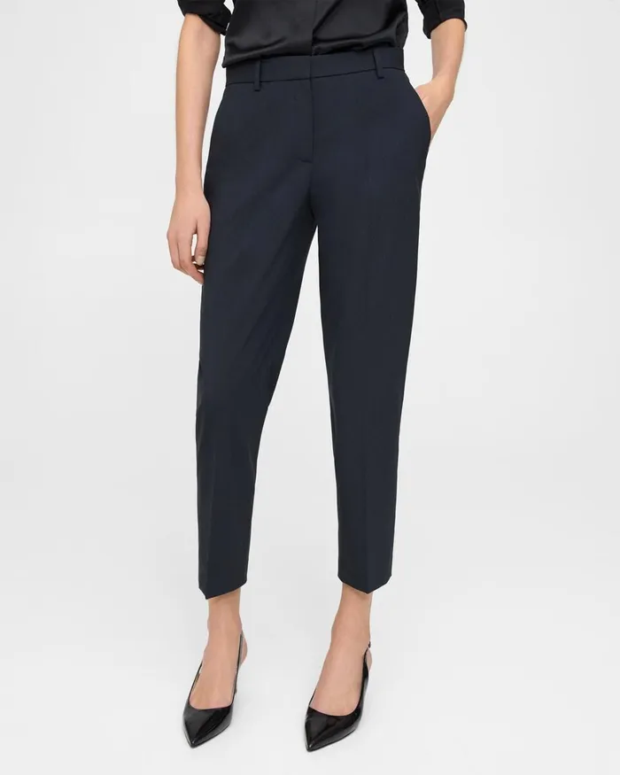 Women Theory Pants Treeca Pant In Stretch Wool Nocturne Navy