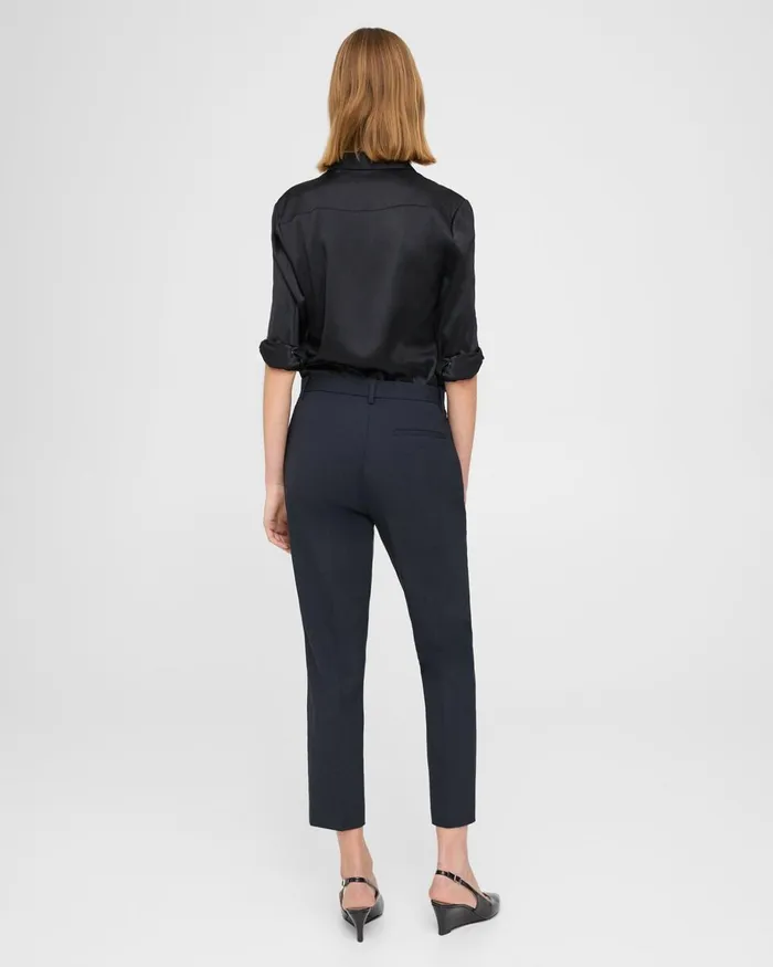 Women Theory Pants Treeca Pant In Stretch Wool Nocturne Navy