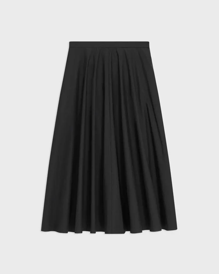 Women Theory Skirts Midi Circle Skirt In CottonBlend Black