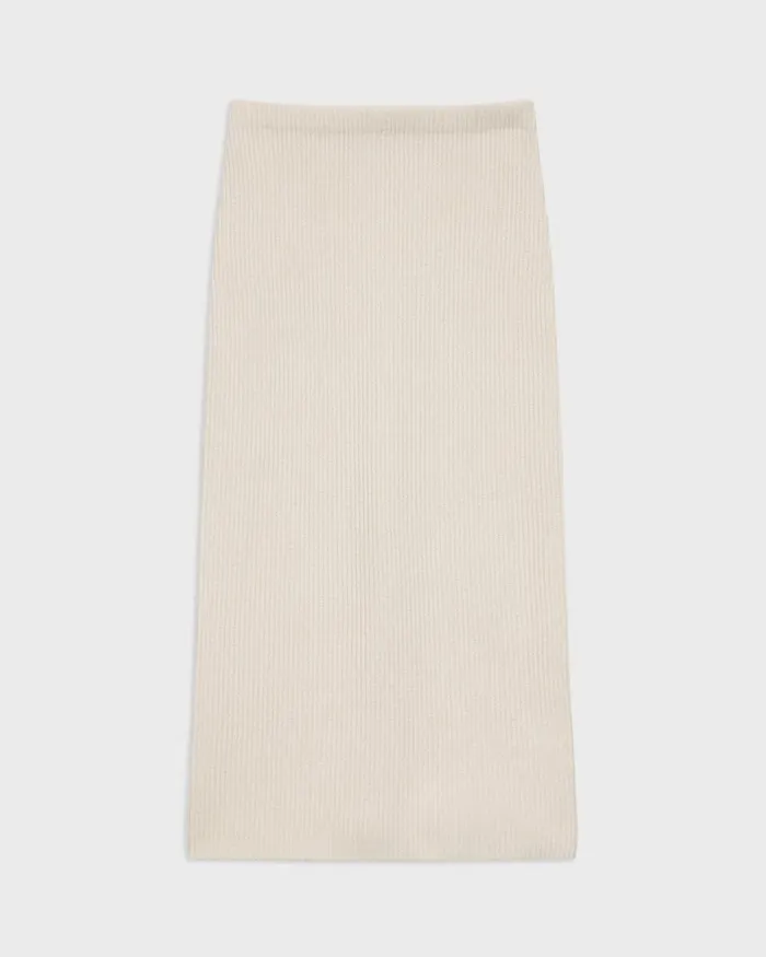 Women Theory Skirts Midi PullOn Skirt In Felted WoolCashmere Ivory