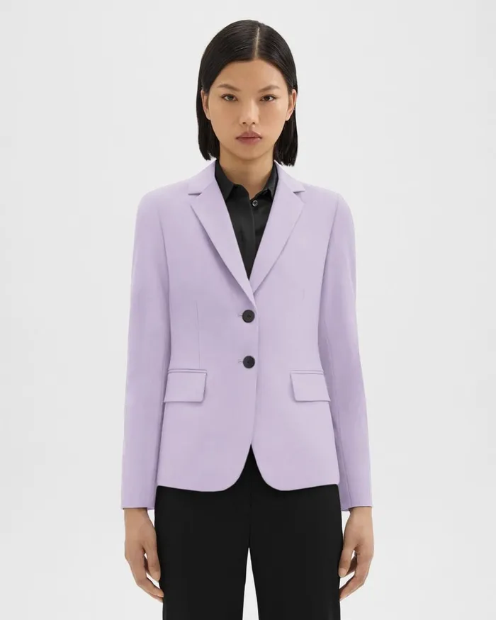 Women Theory Suits Carissa Blazer In Good Wool Lilac Sky
