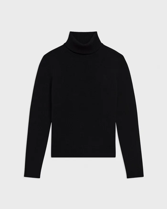 Women Theory Sweaters Cardigans Turtleneck Sweater In Cashmere Black