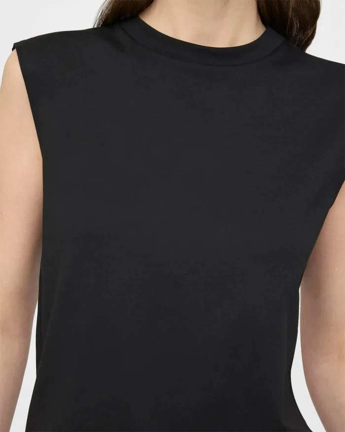 Women Theory TShirts Tank Tops Perfect CutOff Tee In Cotton Jersey Black