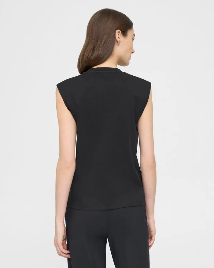 Women Theory TShirts Tank Tops Perfect CutOff Tee In Cotton Jersey Black