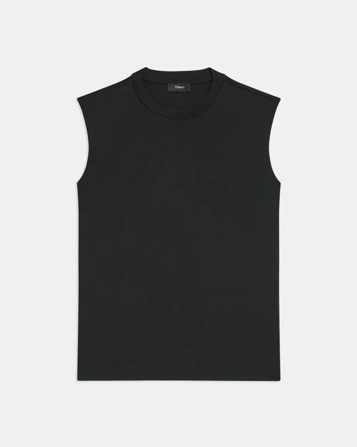 Women Theory TShirts Tank Tops Perfect CutOff Tee In Cotton Jersey Black