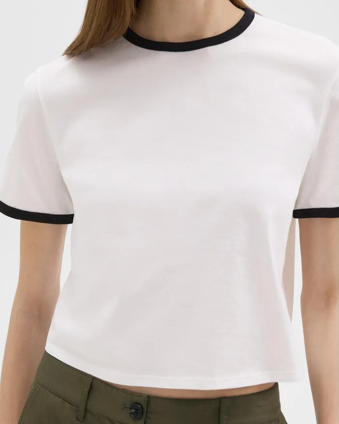 Women Theory TShirts Tank Tops Ringer Tee In Organic Cotton Whiteblack