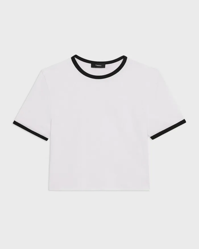Women Theory TShirts Tank Tops Ringer Tee In Organic Cotton Whiteblack