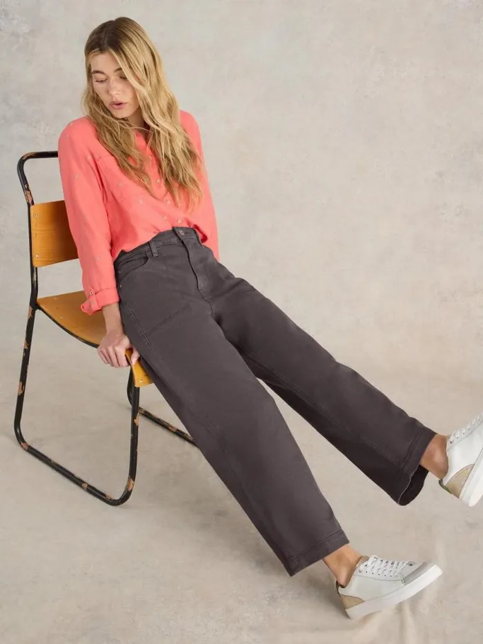 Women Tia Cropped Wide Leg Jean Dusty Purple White Stuff Jeans