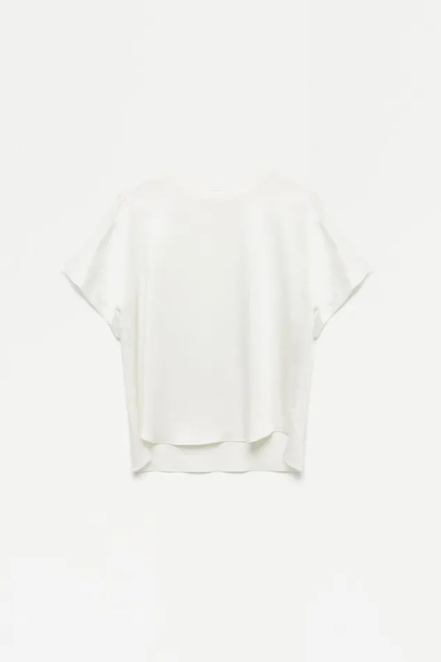 Women Tops and Bodysuits Jonathan Simkhai Addy TShirt Ivory Relaxed Fit TShirt Women Tops and Bodysuits Jonathan Simkhai Addy TShirt Ivory Relaxed Fit TShirt
