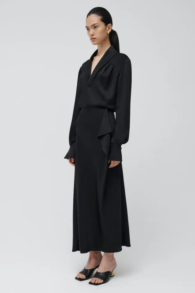 Women Tops and Bodysuits Jonathan Simkhai Maisey Blouse Black Long Sleeve VNeck Blouse Women Tops and Bodysuits Jonathan Simkhai Maisey Blouse Black Long Sleeve VNeck Blouse