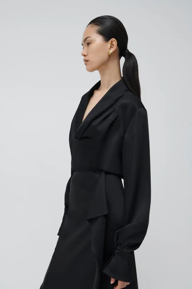 Women Tops and Bodysuits Jonathan Simkhai Maisey Blouse Black Long Sleeve VNeck Blouse Women Tops and Bodysuits Jonathan Simkhai Maisey Blouse Black Long Sleeve VNeck Blouse