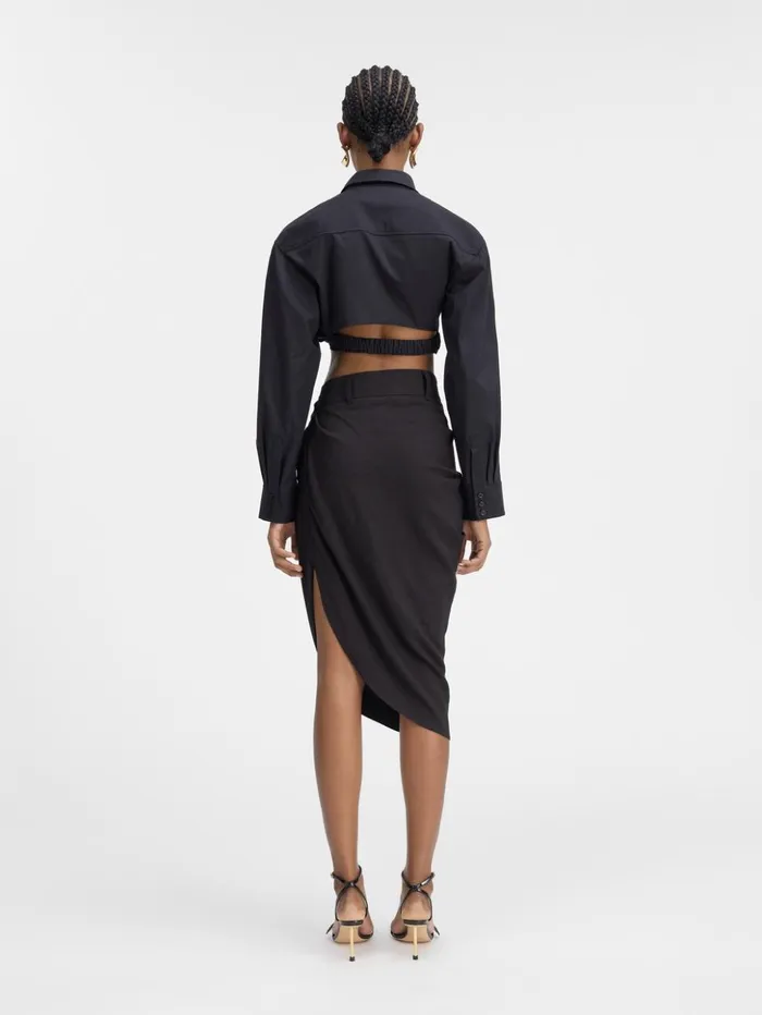 Women Tops and Shirts JACQUEMUS The Bahia Cropped Shirt Black Women Tops and Shirts JACQUEMUS The Bahia Cropped Shirt Black
