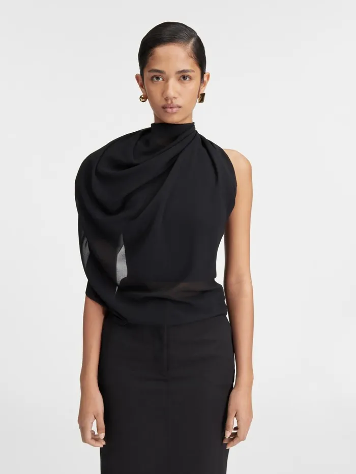 Women Tops and Shirts JACQUEMUS The Pablo Top Black Women Tops and Shirts JACQUEMUS The Pablo Top Black