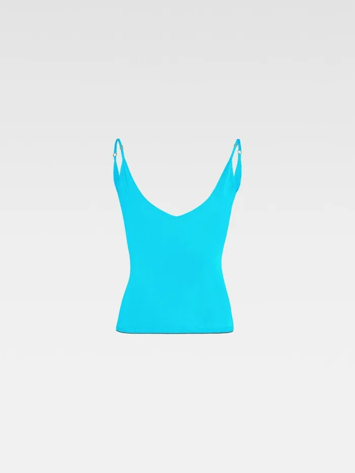 Women Tops and Shirts JACQUEMUS The Spallina Knit Turquoise Women Tops and Shirts JACQUEMUS The Spallina Knit Turquoise