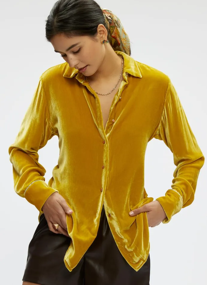 Women Tops Robert Graham CARRIE LONG SLEEVE SHIRT Gold