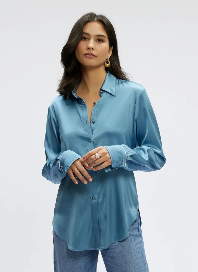 Women Tops Robert Graham GABRIELA SHIRT Steel