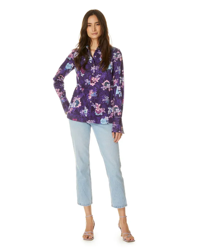 Women Tops Robert Graham PRISCILLA SHIRT Dark Purple