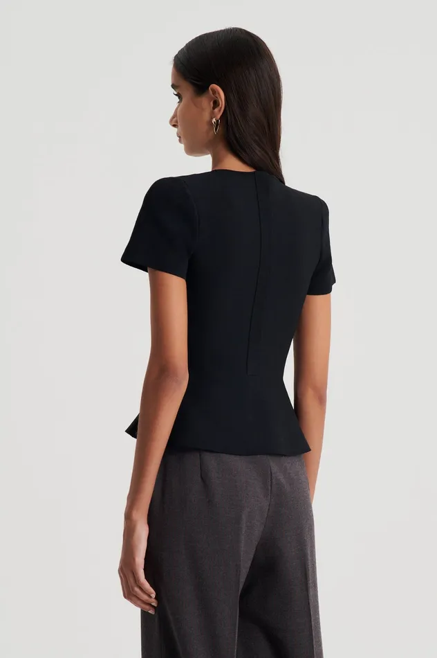 Women Tops Scanlan Theodore CREPE KNIT CRAVAT TOP BLACK Women Tops Scanlan Theodore CREPE KNIT CRAVAT TOP BLACK