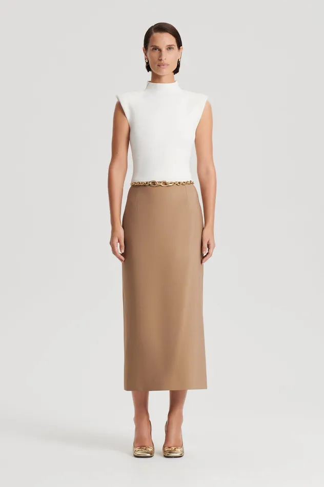 Women Tops Scanlan Theodore CREPE KNIT MILANO SLVLSS TOP CREAM